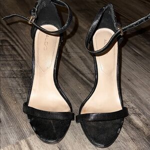 Aldo Black Strappy Heels